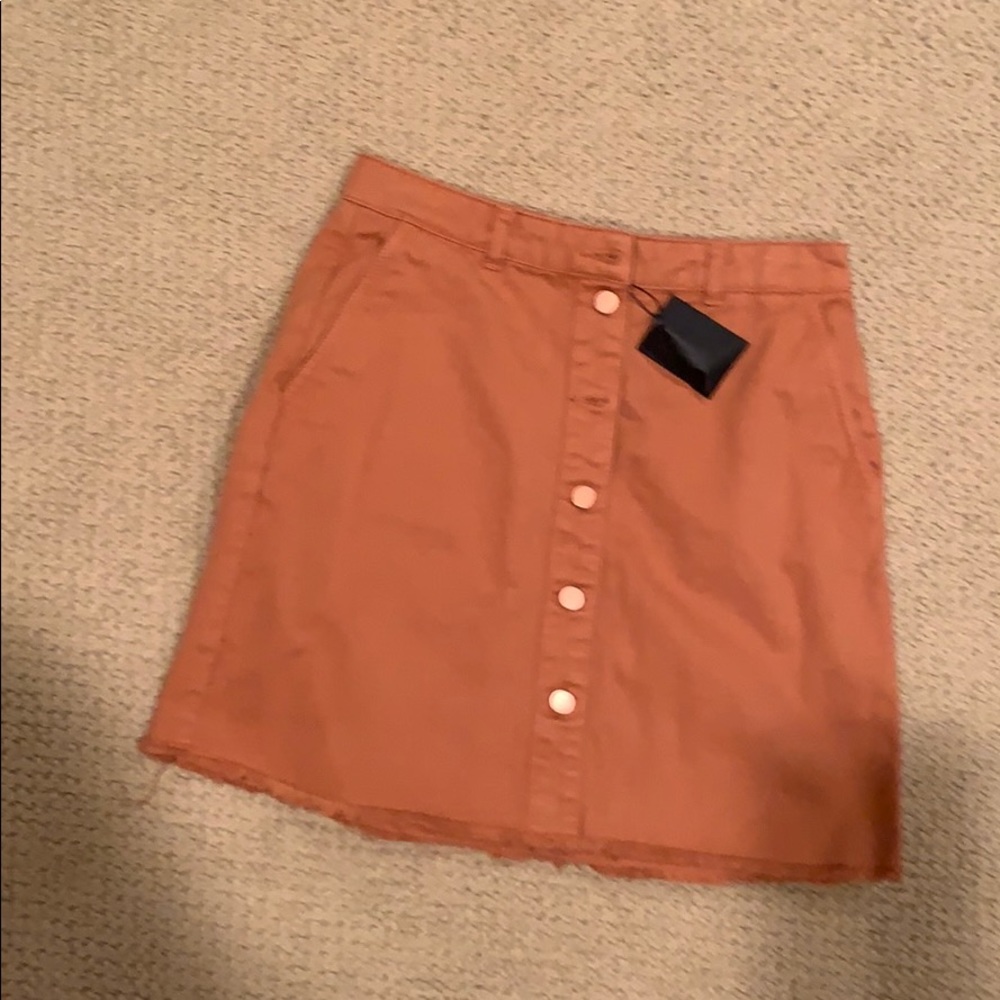 Brown/orange denim skirt